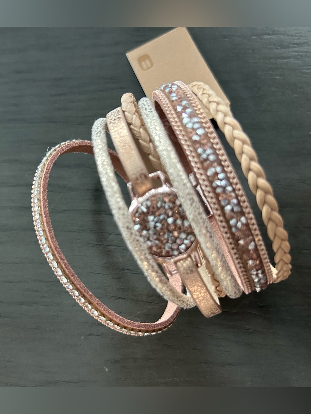 Brand new Rose Gold Multi-Strand Crystal Wrap Bracelet from The Buckle